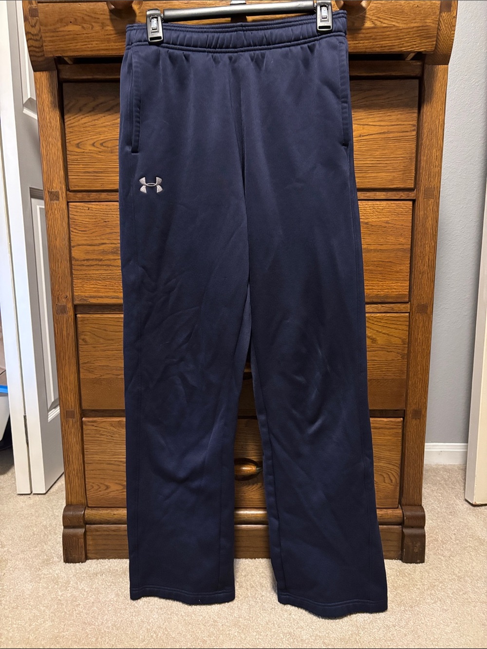 Under Armour Straight-Leg Sweatpants Navy Blue Men’s Size Small